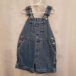 Oshkosh B'gosh boys size 4T shortall jean short overalls VGUC